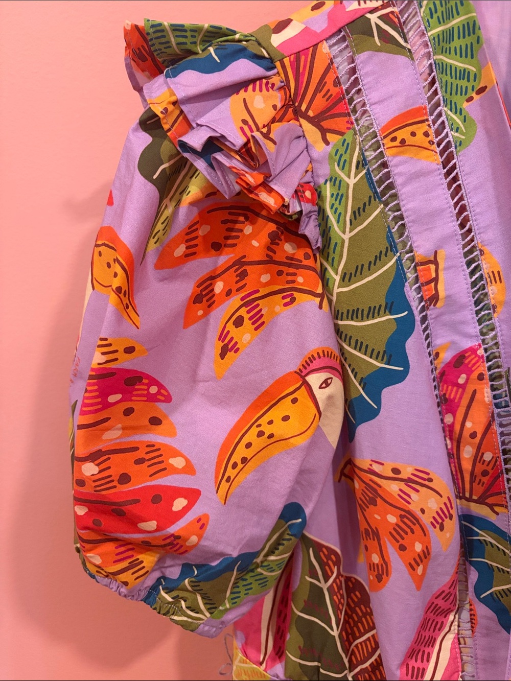 FARM Rio Vibrant Purple Tropical Print Romper - Picture 6 of 6
